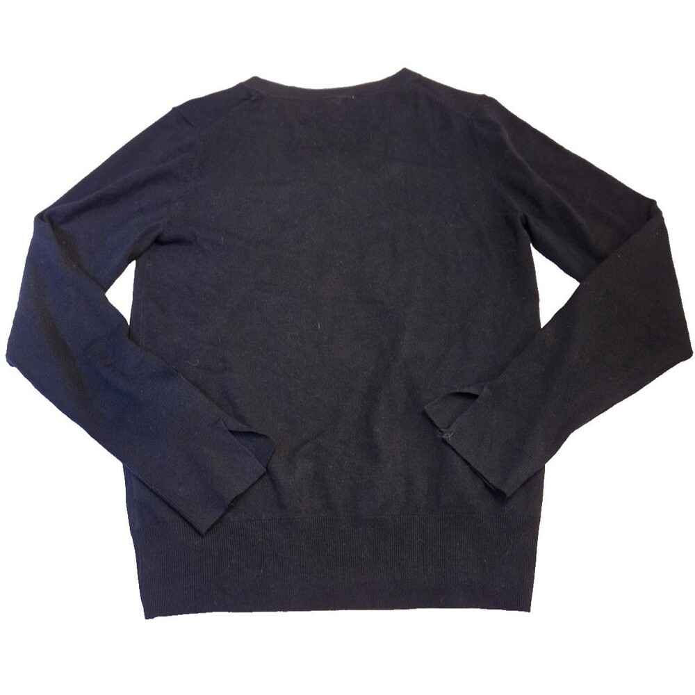 ZARA Black V-Neck Knit Sweater Women’s Size Large NWT Lightweight Minimalist - Picture 2 of 8